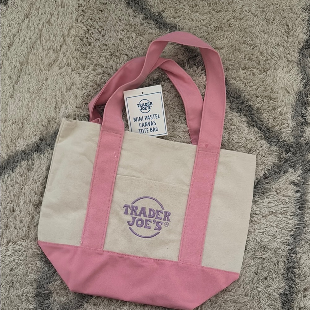 Trader Joe’s Pink and Cream Tote Bag